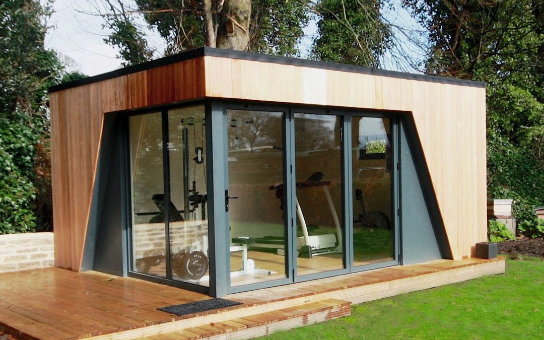 Create a dedicated home gym space in a garden