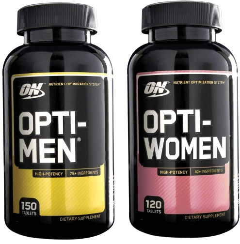 Opti-Men and Opti-Women ON optimum nutrition